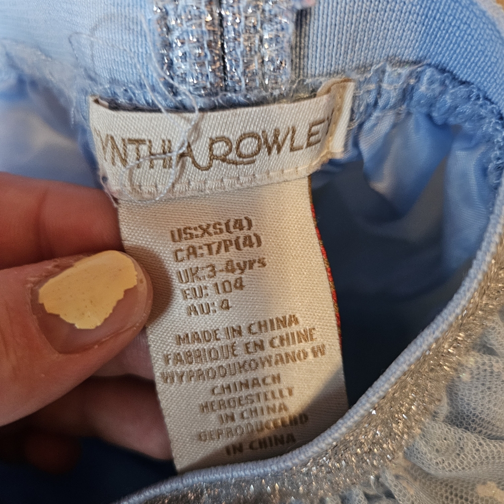 Cynthia Rowley Light Blue Snowflake Tulle Skirt - Picture 2 of 2